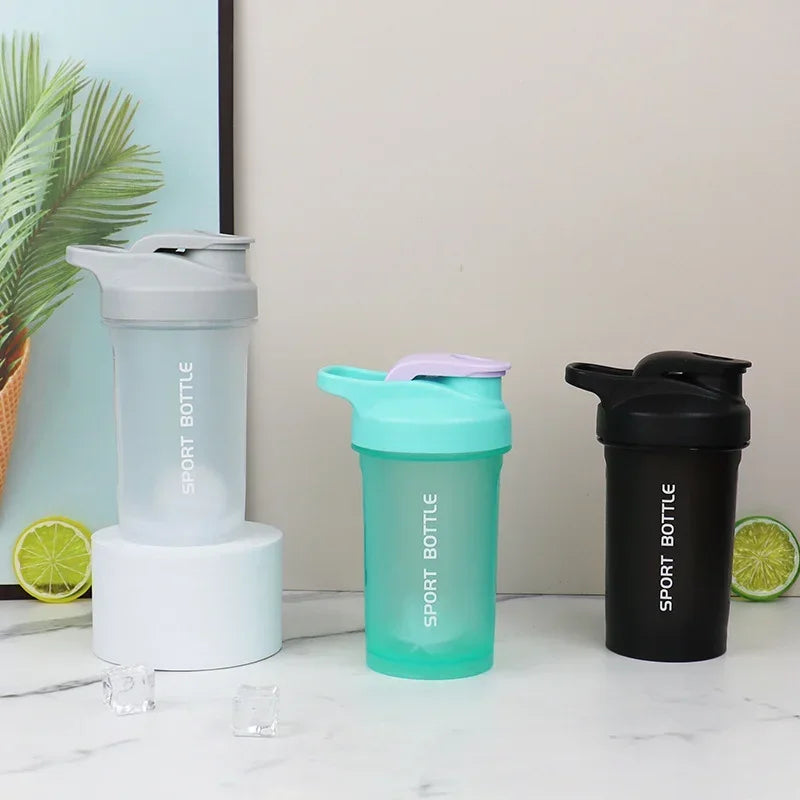 Portable Protein Powder Shaker Bottle Leak Proof Water Gym Outdoor
