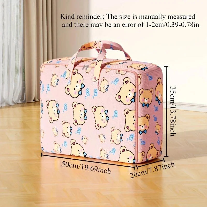 Large Foldable Quilt Storage Bag – Blanket & Bedding Organizer