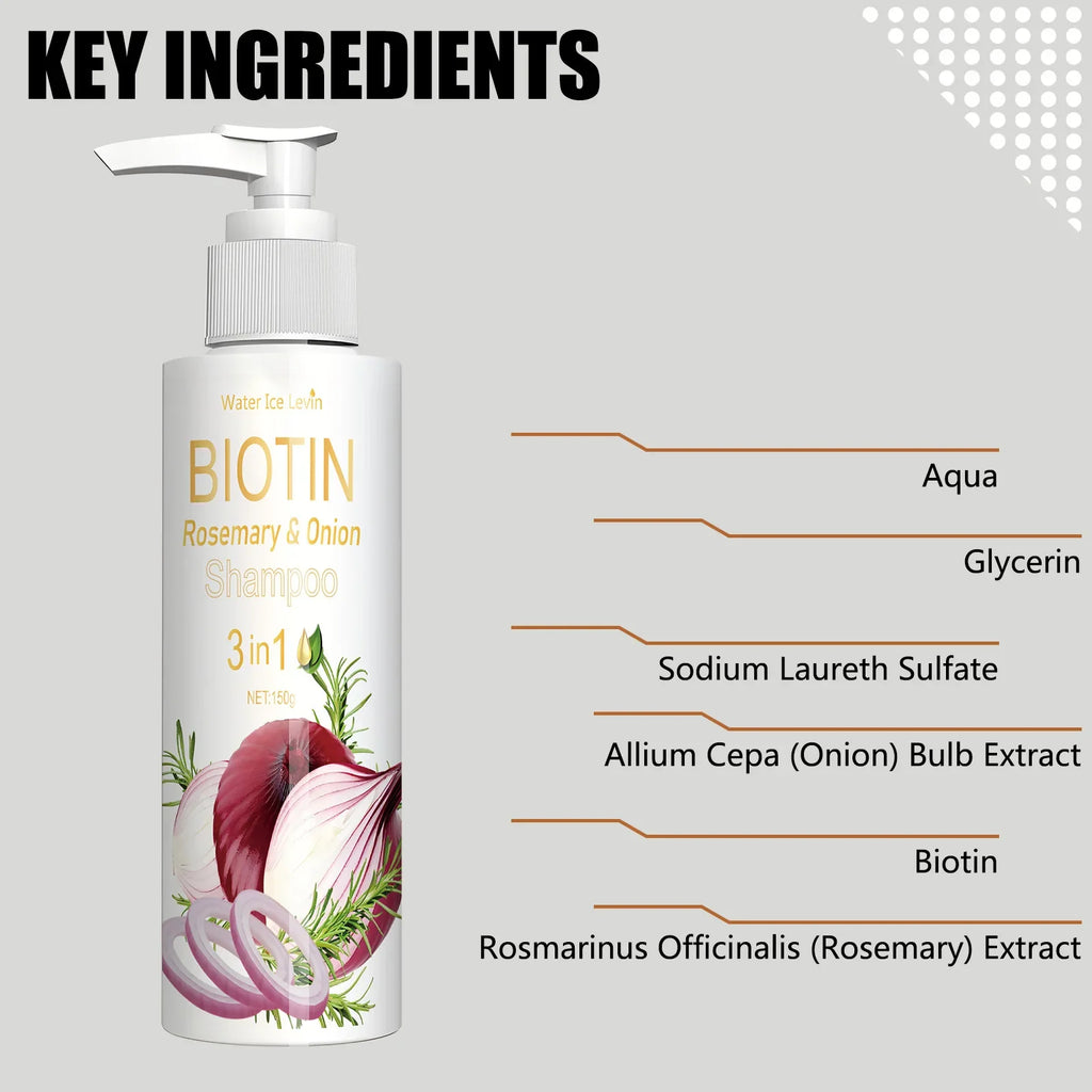 Biotin Rosemary & Onion 3-in-1 Shampoo | Thickening & Scalp Care