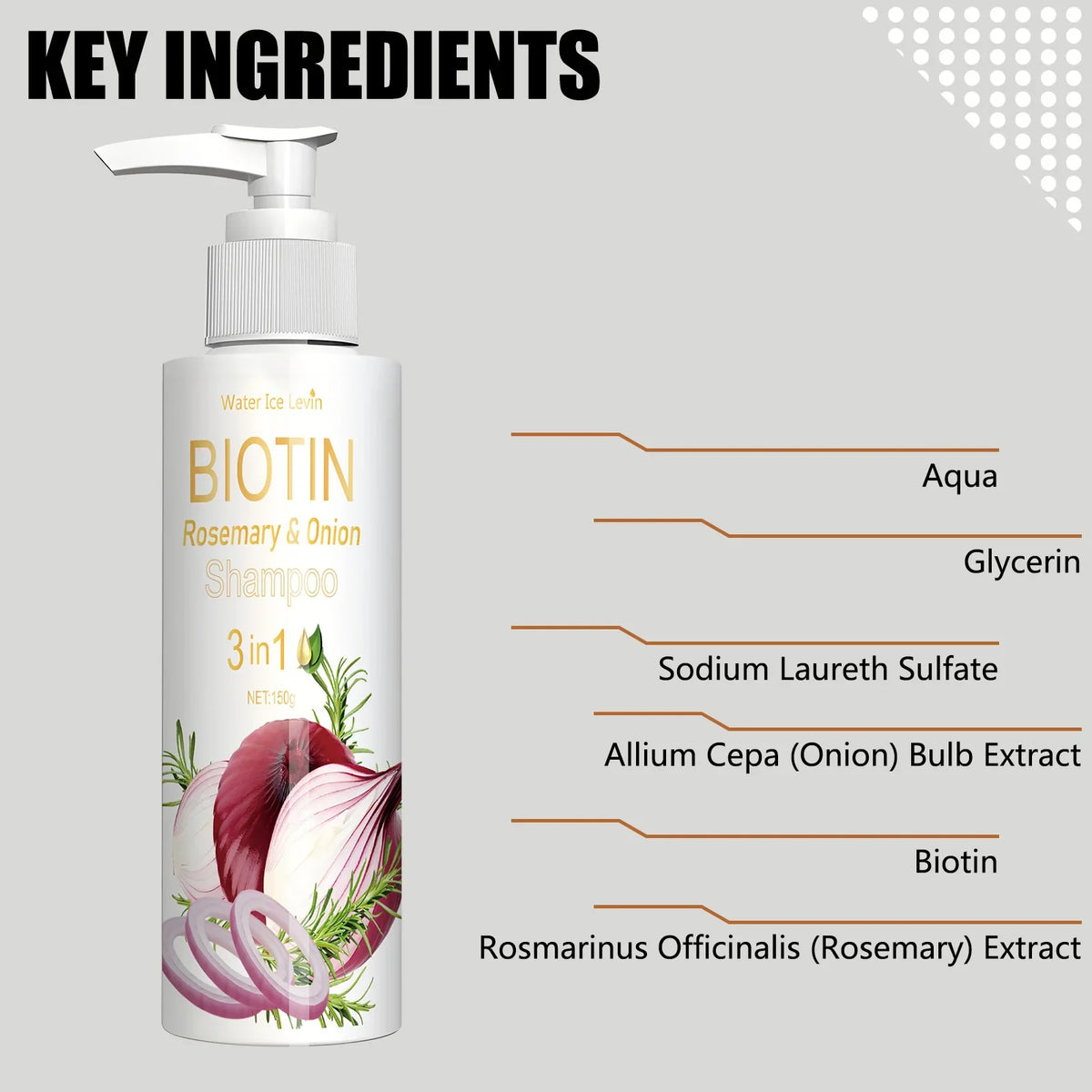 Biotin Rosemary & Onion 3-in-1 Shampoo | Thickening & Scalp Care