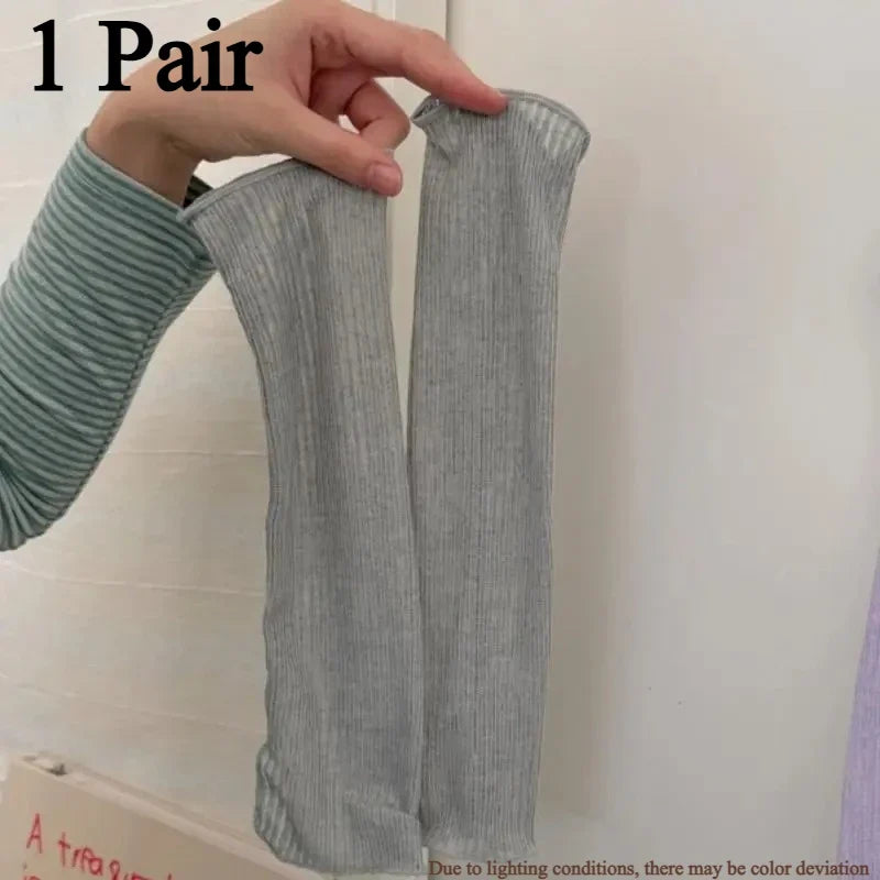 Women's Thin Breathable Mid-Tube Leg Warmers – Japanese Style