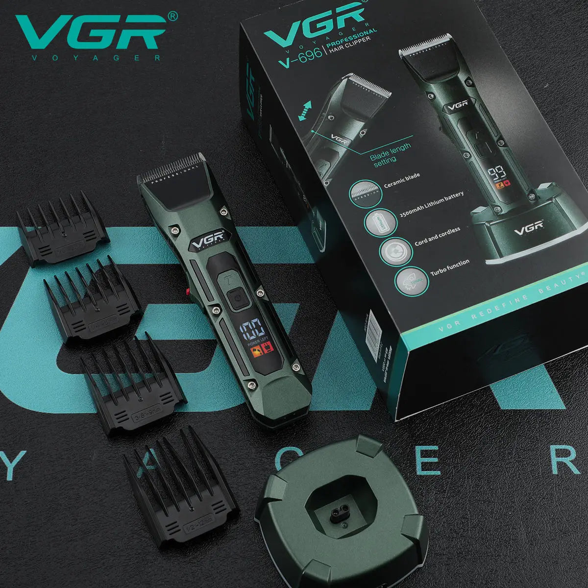 VGR V-256 Men's Hair Trimmer Set | 90-Min Cordless Grooming Kit