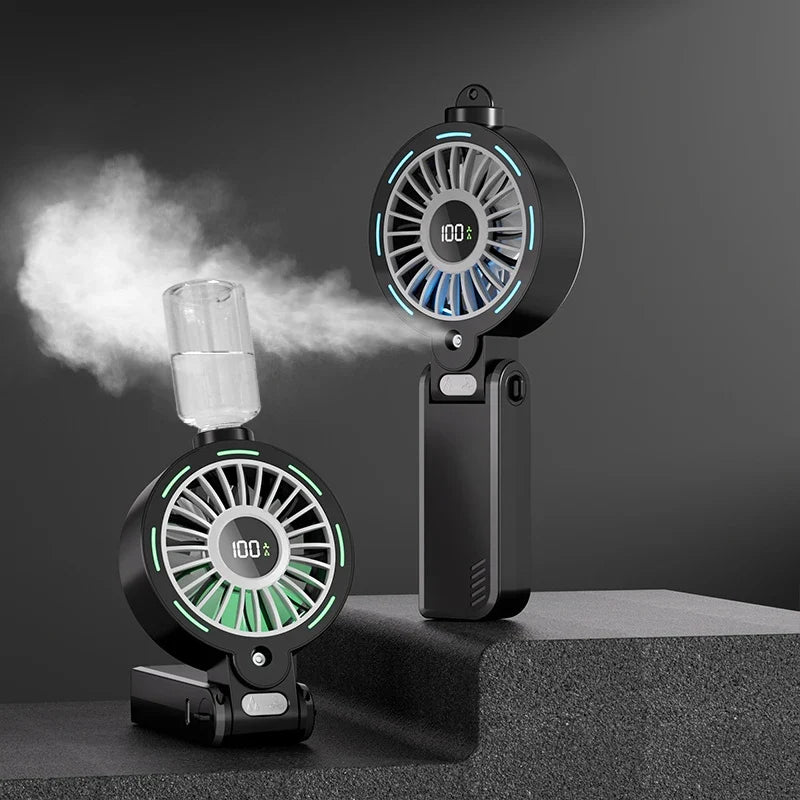 Portable Mist Fan USB Rechargeable 3600mAh | Spray & Nightlight