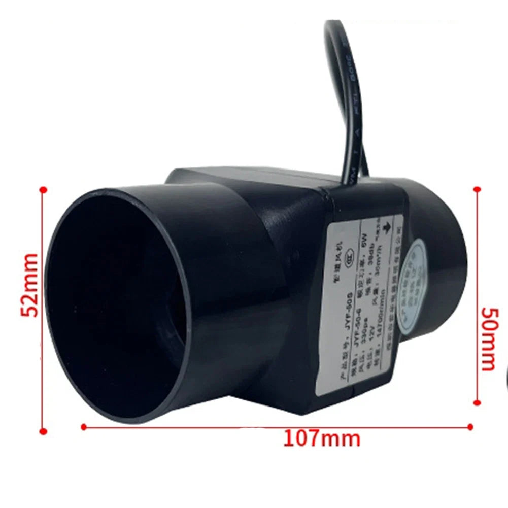 12V 6W Inline Duct Fan 50mm – Quiet Mini Exhaust Ventilation Fan