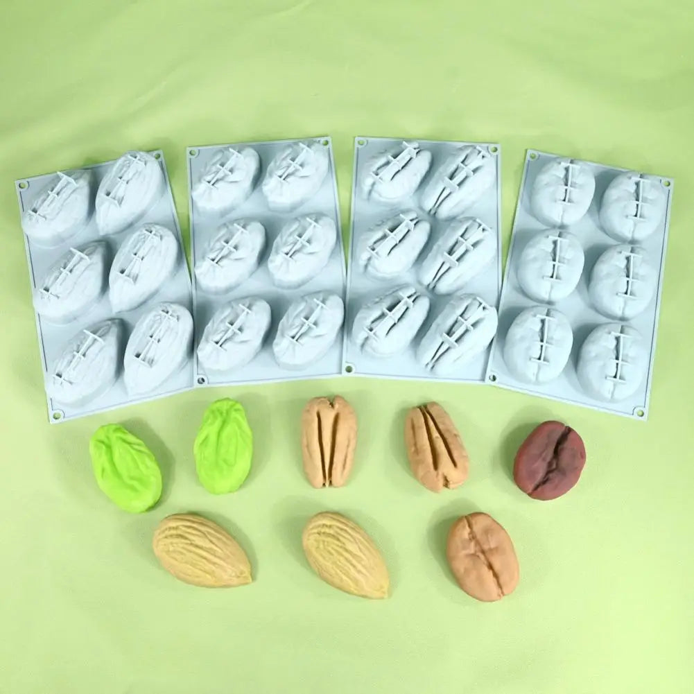 6-Cavity 3D Nut Silicone Mold – Mousse Cake & Dessert Baking