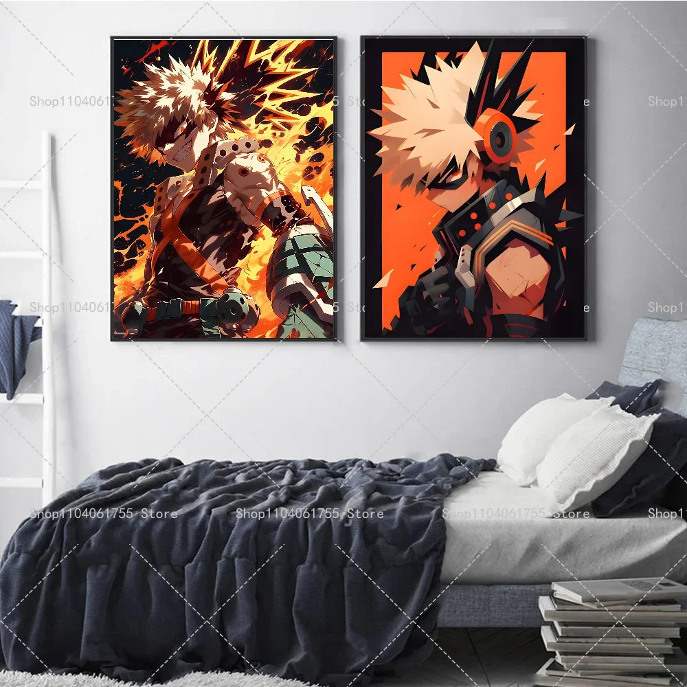 My Hero Academia Bakugo Anime Wall Poster Self-Adhesive Sticker
