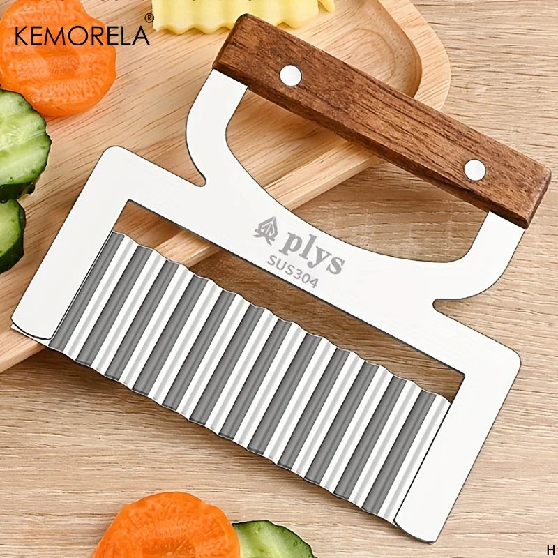 KEMORELA Stainless Steel Wavy Potato Slicer & Flower Cutter