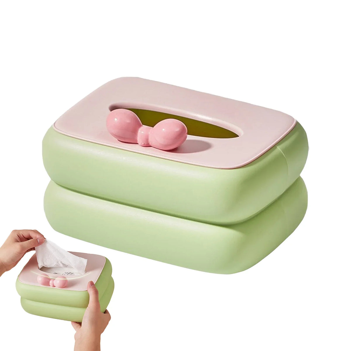 Candy Color Plastic Tissue Box Cover Holder for Desk & Bedroom