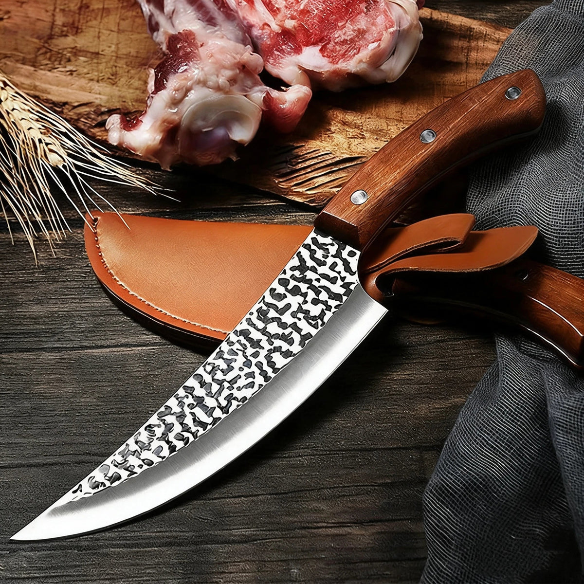 SHENJIU Forged Stainless Steel Boning Knife – 14.5" Butcher