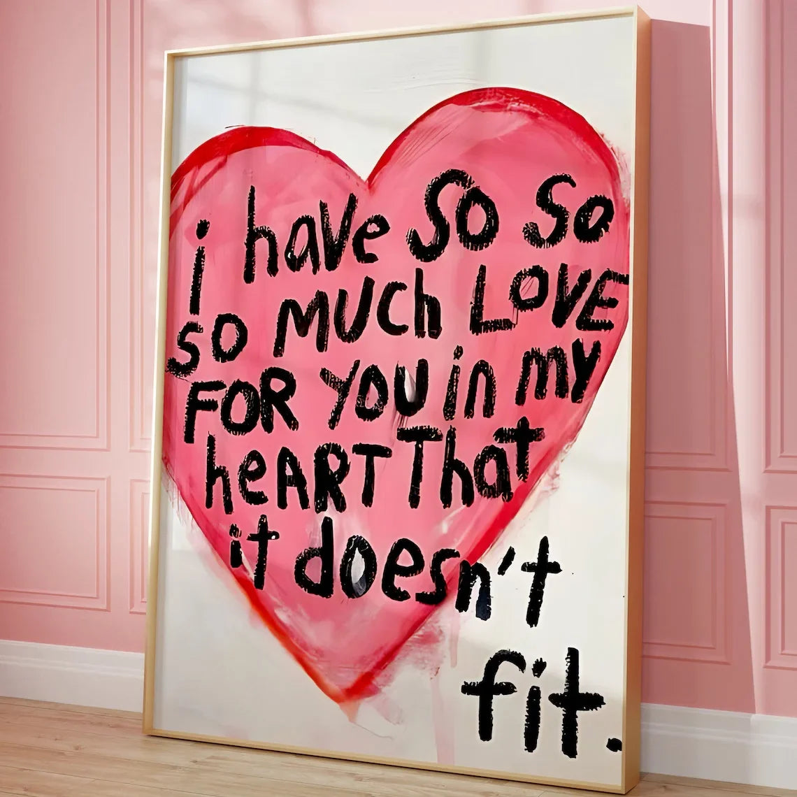 "So Much Love" Romantic Canvas Wall Art | Couples Gift Poster