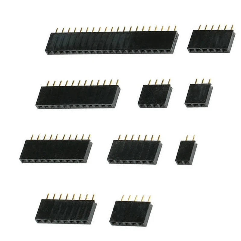 Lot Pitch 2 3 4 5 6 7 8 9 10 12 20 40 Pin Female Single Row Straight