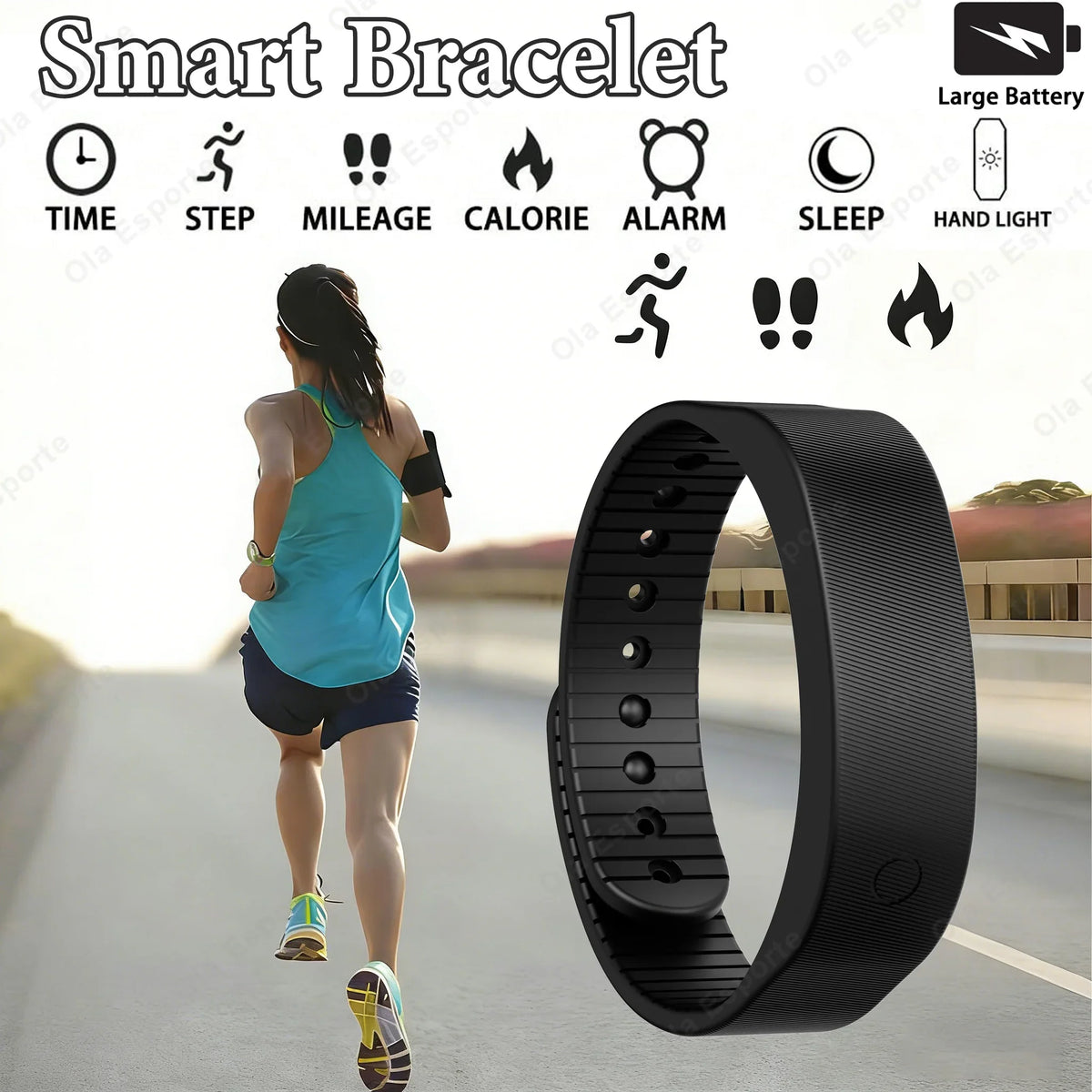 Ola Esporte HT30 LED Smart Bracelet | Pedometer & Sleep Tracker