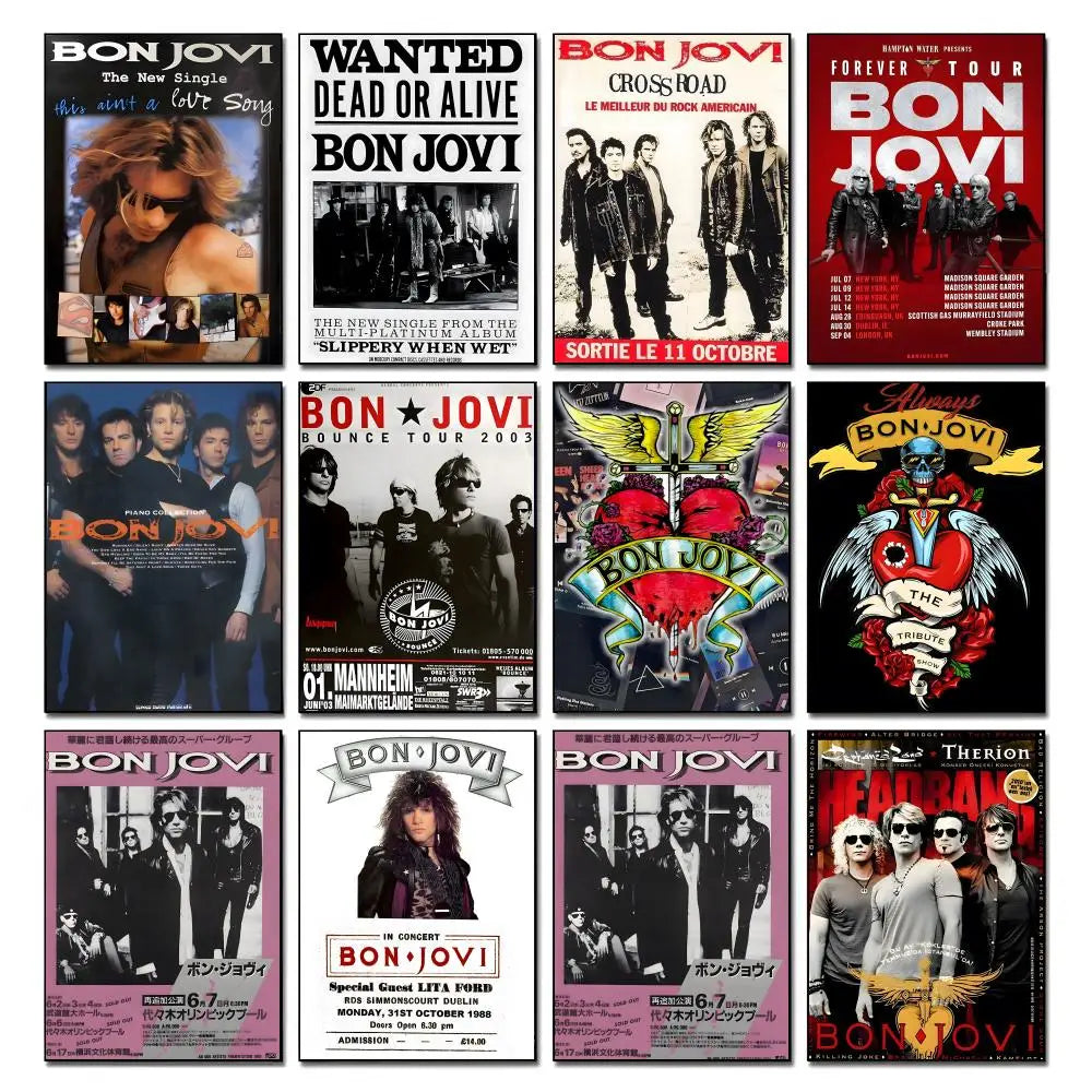 Bon Jovi Rock Band HD Wall Poster – Waterproof Home Decor