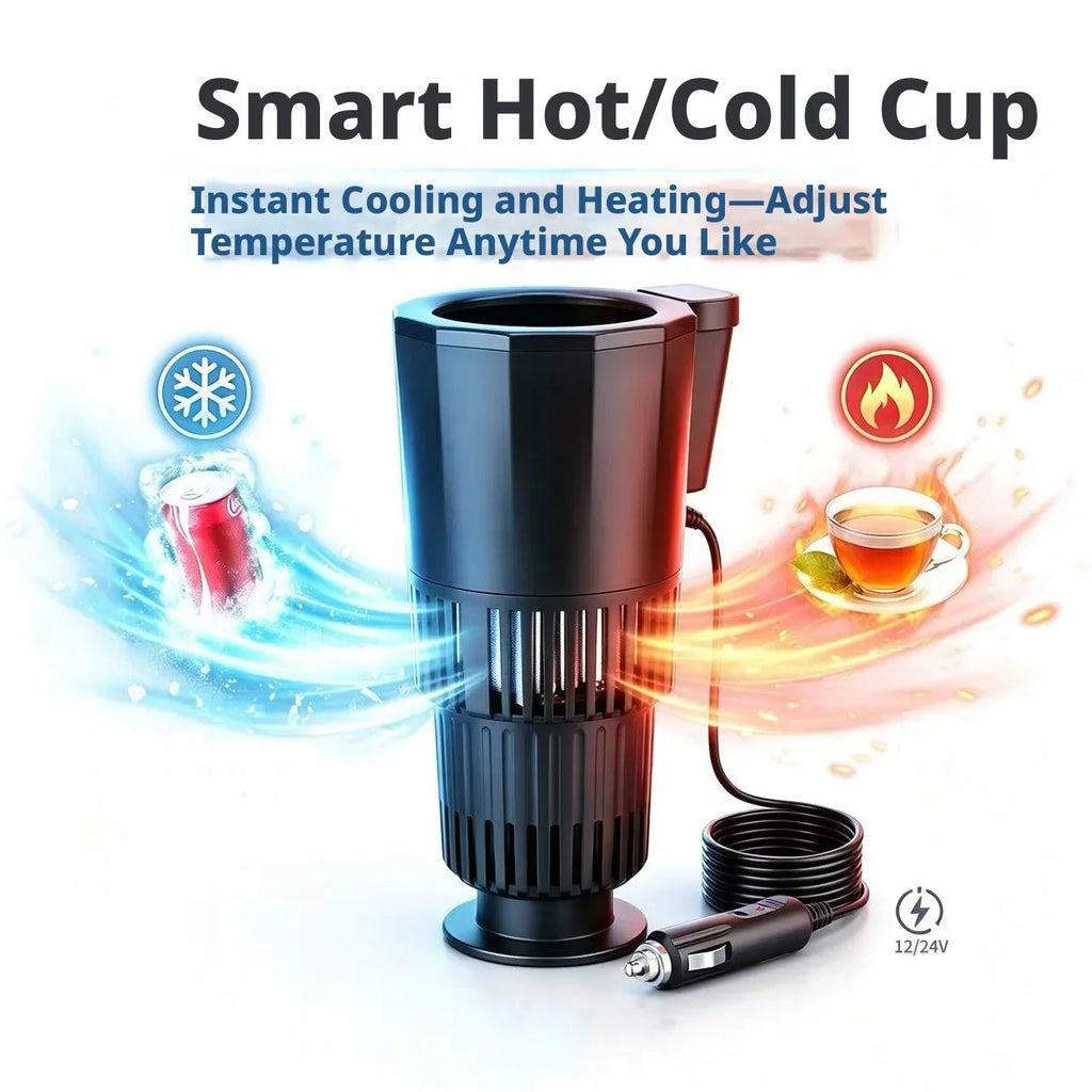 12V/24V Car Cup Warmer & Cooler – 2-in-1 Beverage Holder