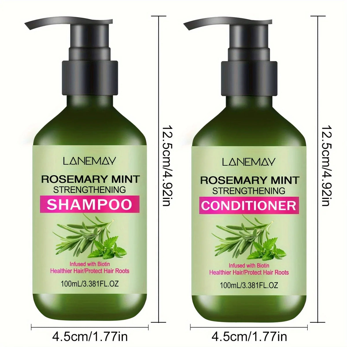 Rosemary Mint Shampoo & Conditioner Set | Moisturizing Hair Care