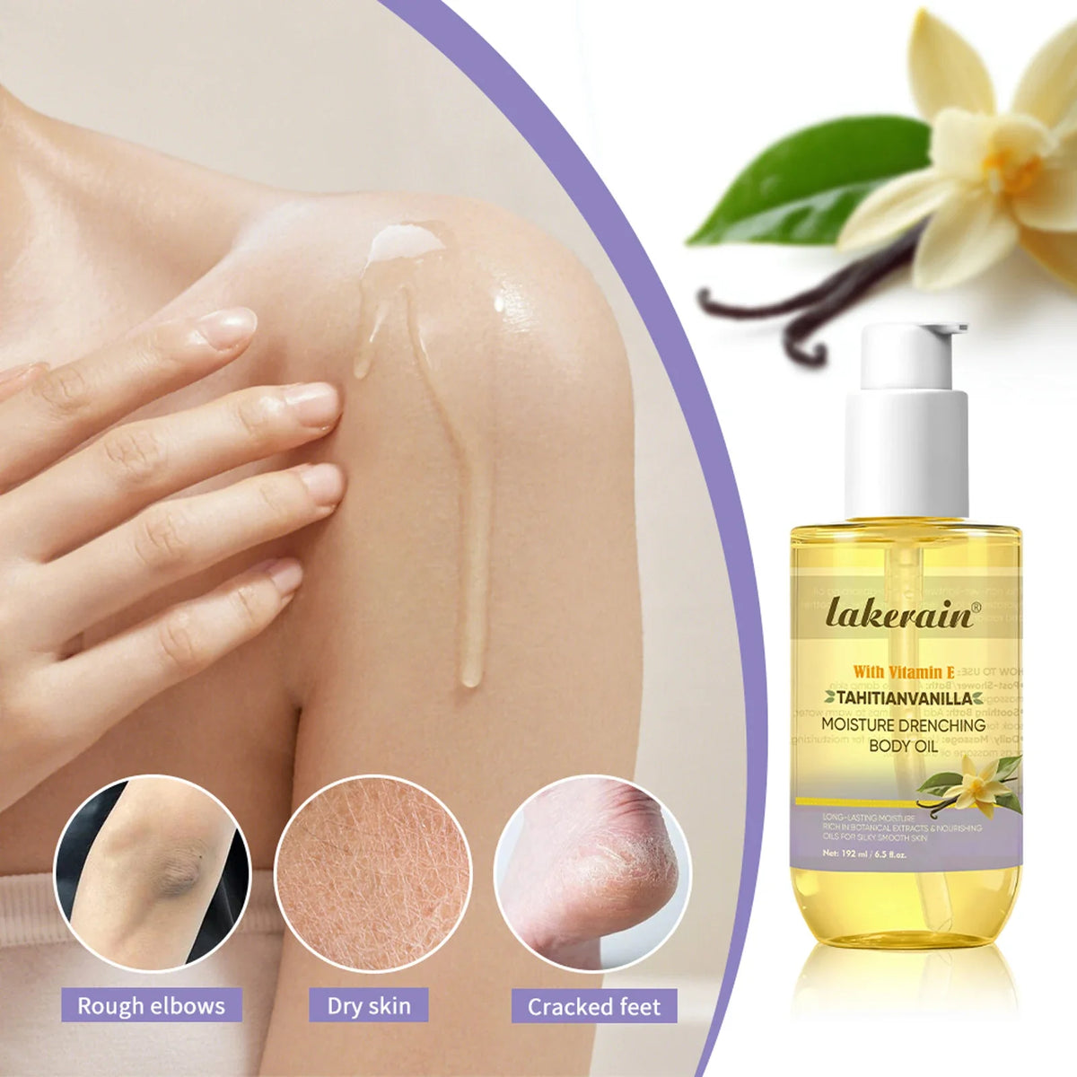 Cocoa Butter Body Oil – Shea, Vitamin E & Vanilla | 72Hr Hydration