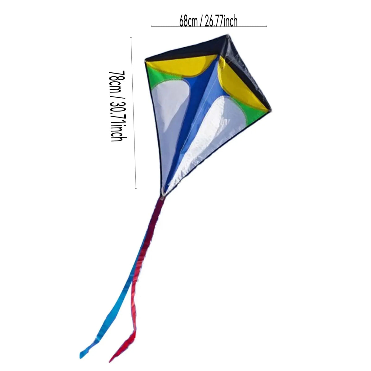 Kids Diamond Kite with Long Tail – Easy Fly Stunt Kite