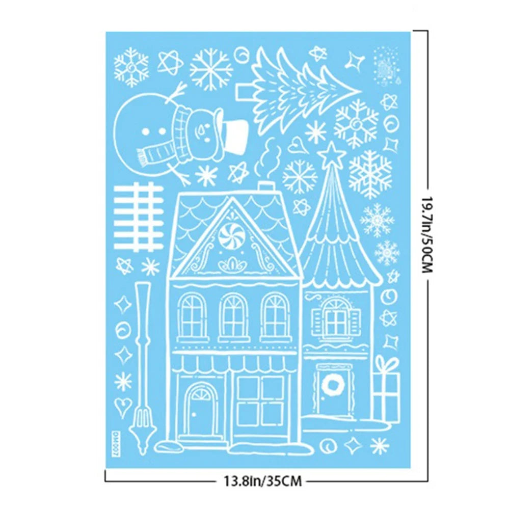 Vintage Snowman Christmas Window Clings & Wall Decals | DIY Xmas