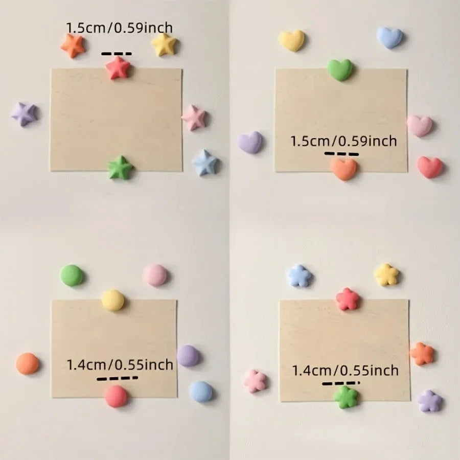 Colorful Star Fridge Magnets Set – 14 or 21 Round Resin Pieces