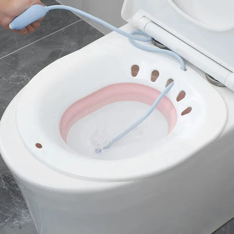 Portable Collapsible Sitz Bath with Flusher Hose | Postpartum Kit