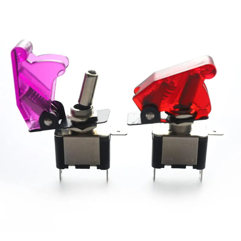 LED Toggle Switch Aircraft Flip Guard Cover – 12V Car Truck