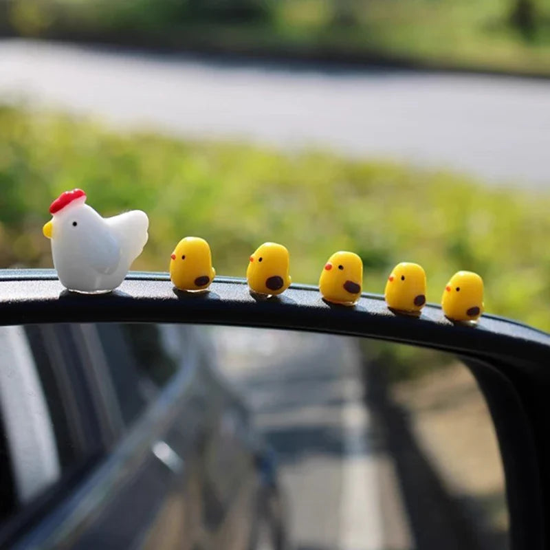 Cute Mini Chicken Car Dashboard Ornament | Chick Decor