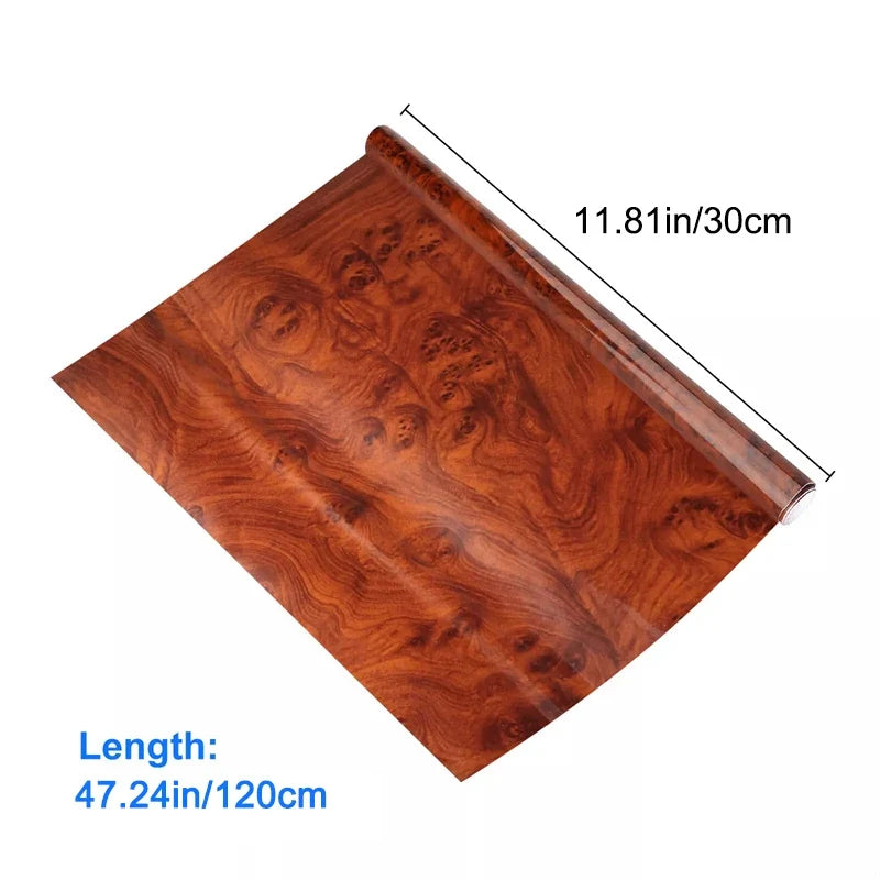 Wood Grain Vinyl Car Interior Wrap – Waterproof DIY Decal Film