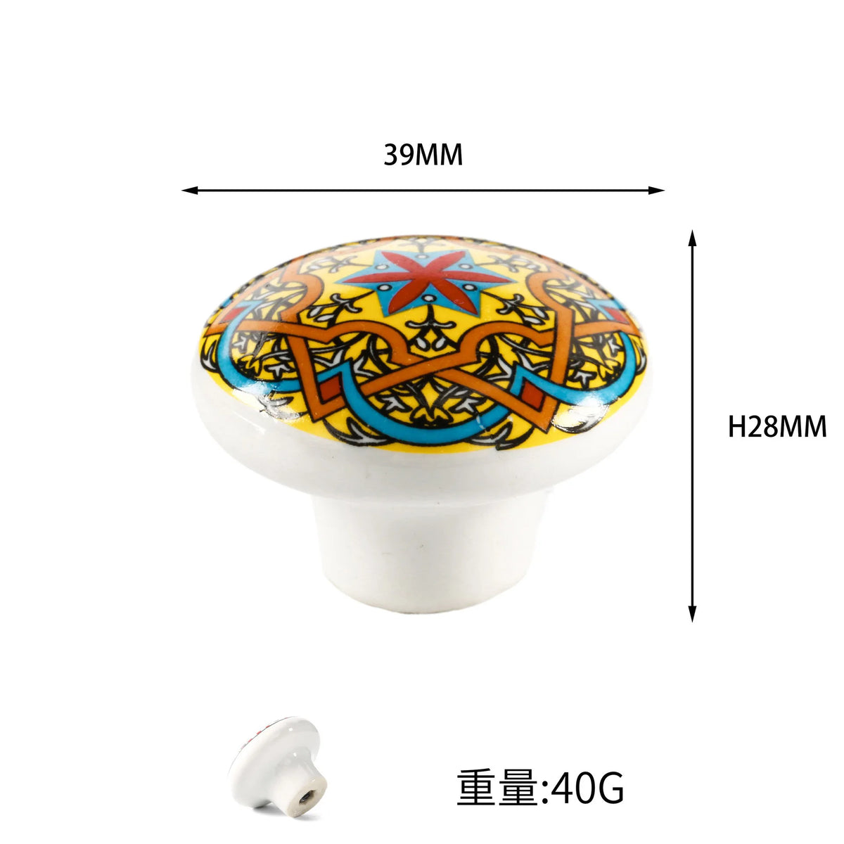 Bohemian Ceramic Cabinet Knob | Antique Finish Drawer Pull