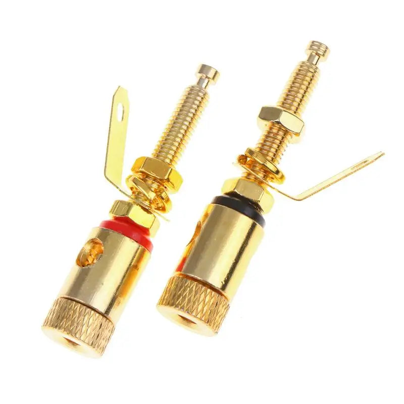 Gold Plated Amplifier Speaker Terminal Binding Posts Push DIY