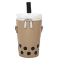 Cartoon Milk Tea PU Bucket Crossbody Bag for Women