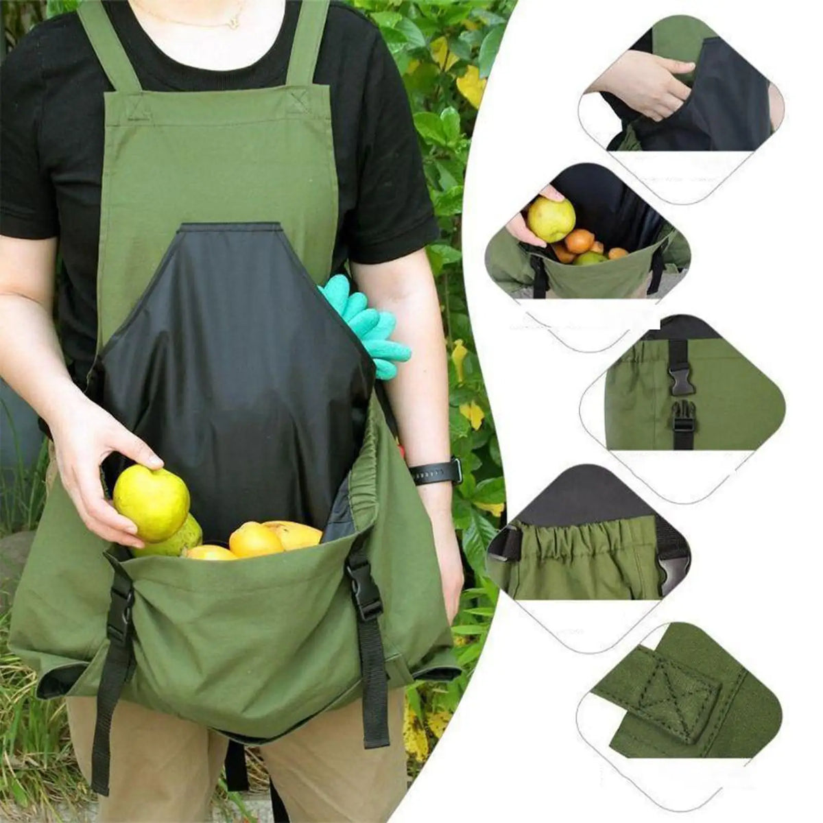 Garden Harvesting Apron with Large Pockets | Oxford Cloth