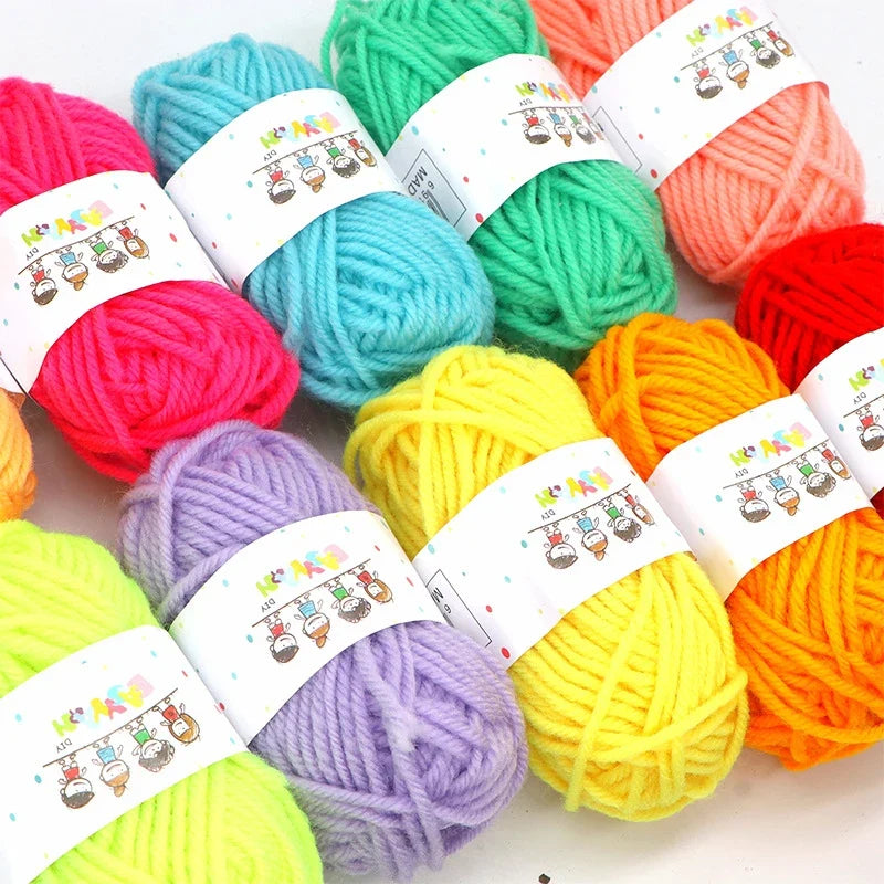 12-Pack Soft Wool Acrylic Yarn for Knitting & Crochet DIY