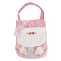 Christmas Gift Bag – Cartoon Doll Fabric & Pink Beads | Festive