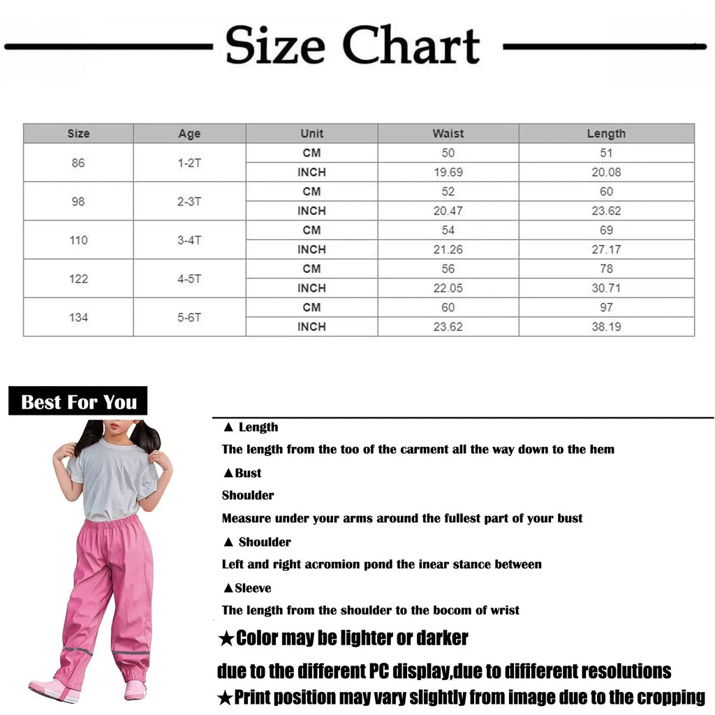 Kids Waterproof Rain Trousers | Boys & Girls Mud Pants