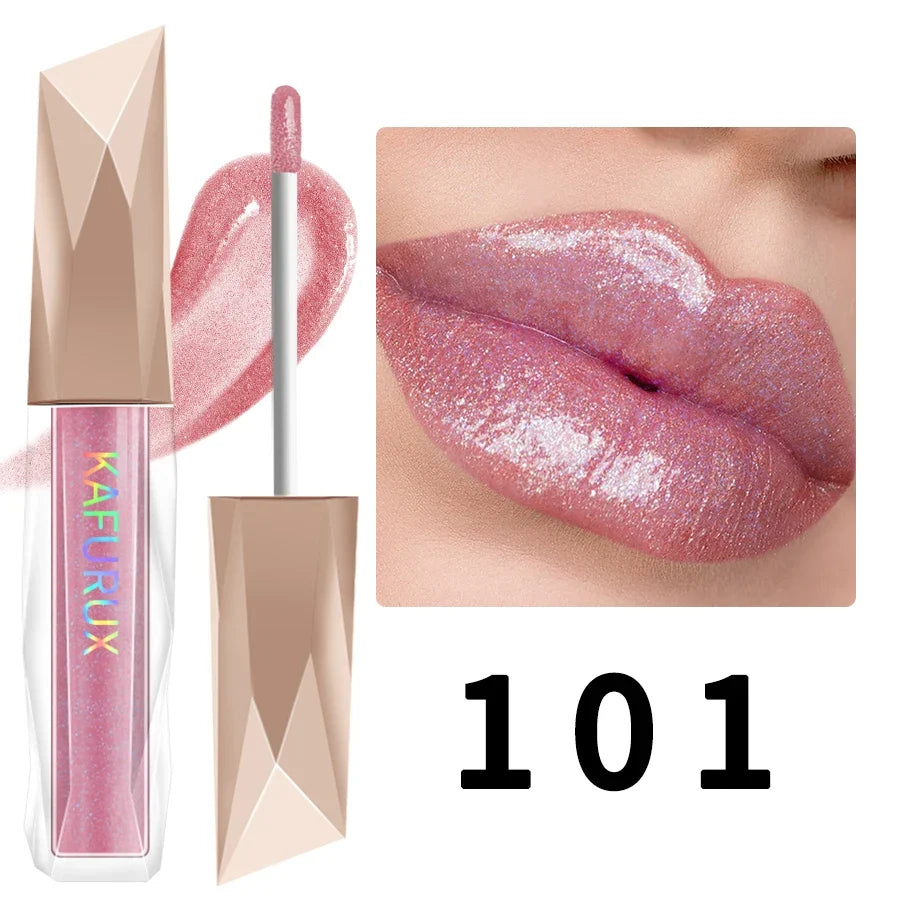 KAFURUX Shimmer Lip Gloss – Moisturizing, Fuller-Looking Lips