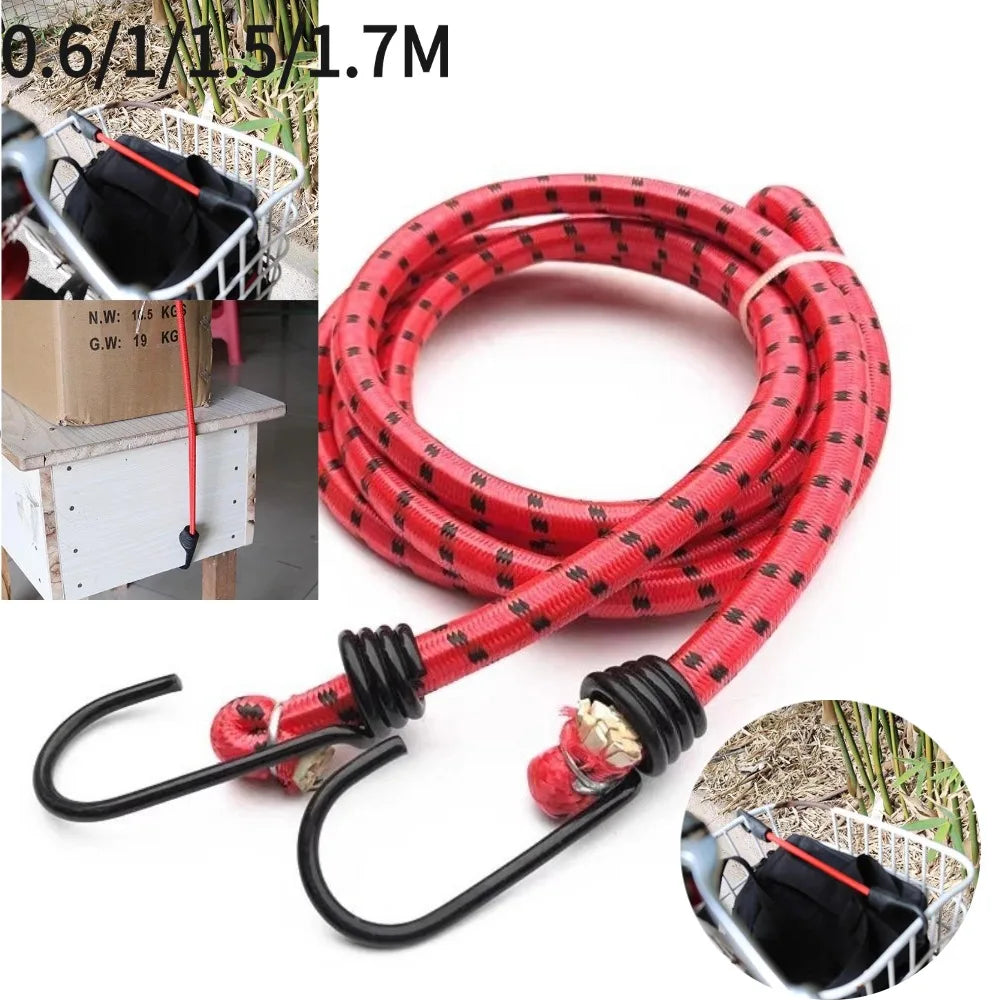 0 6-1 7M Elastic Bungee Cord Metal Hooks Luggage Packaging Strap