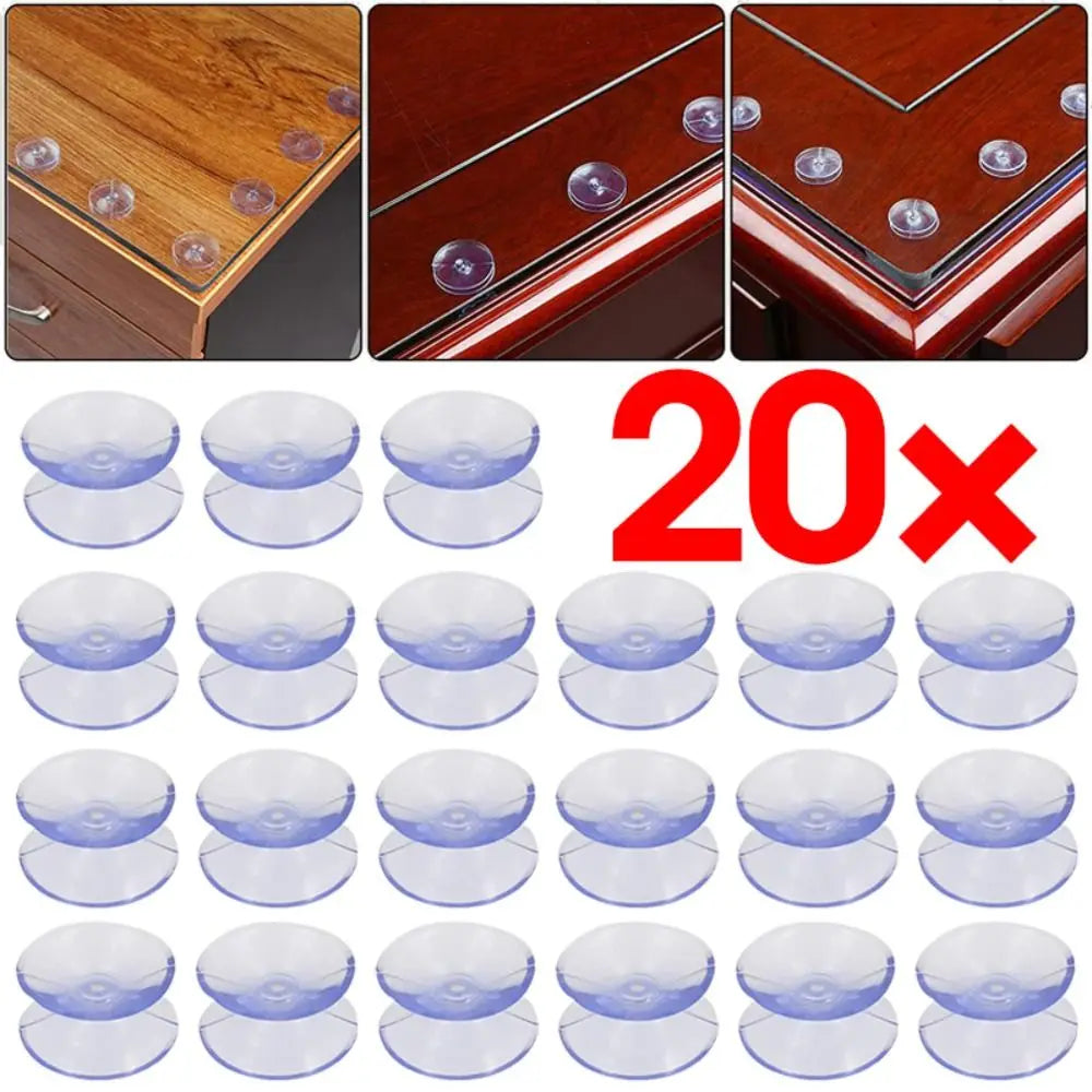 20Pcs Double-Sided Suction Cups – Clear Non-Slip PVC Pads