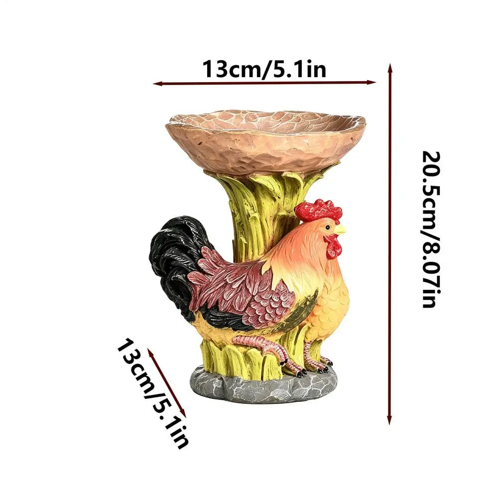Realistic Resin Standing Bird Feeder Bowl | Garden & Patio