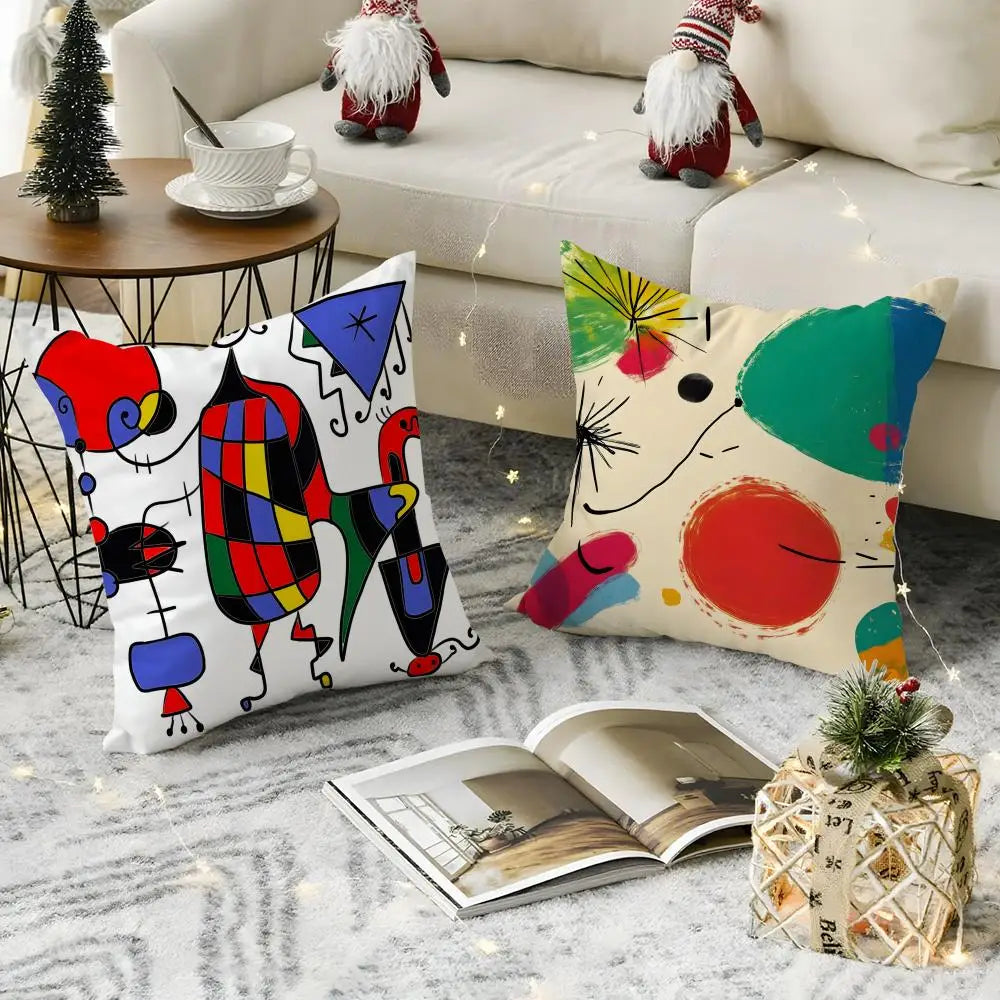 Linen Art Print Cushion Cover with Hidden Zipper | Home Décor