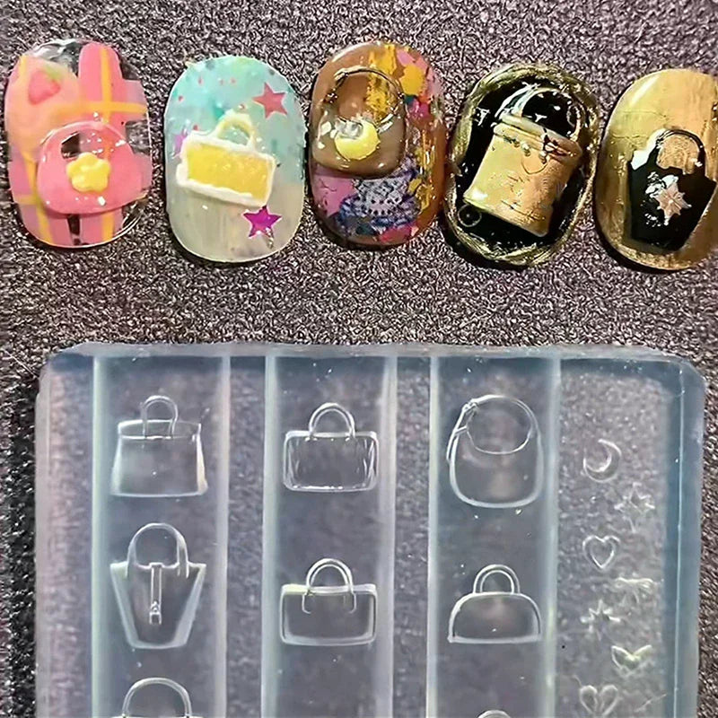 3D Bag Shape Silicone Nail Art Mold – DIY Nail Charms