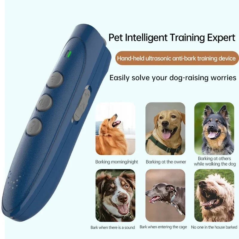 Ultrasonic Handheld Dog Bark Training Deterrent Device with LED