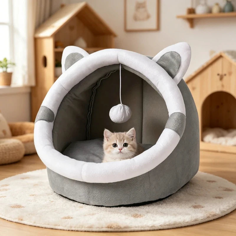 Pet Tent Cave Bed Cats Small Dogs Self-warming Cat Hut Comfortable
