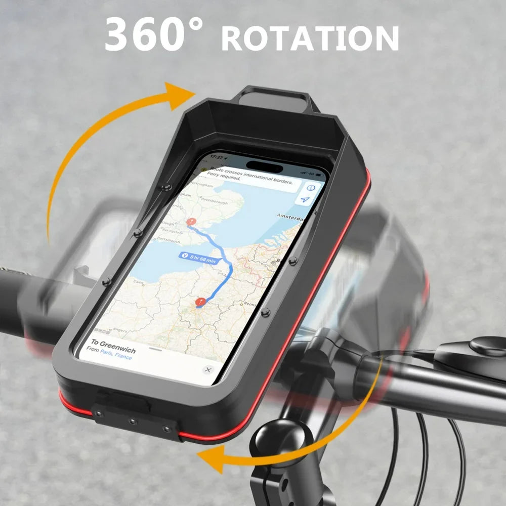 Waterproof Motorcycle Bicycle Phone Holder | Quick-Lock Handlebar Mount
