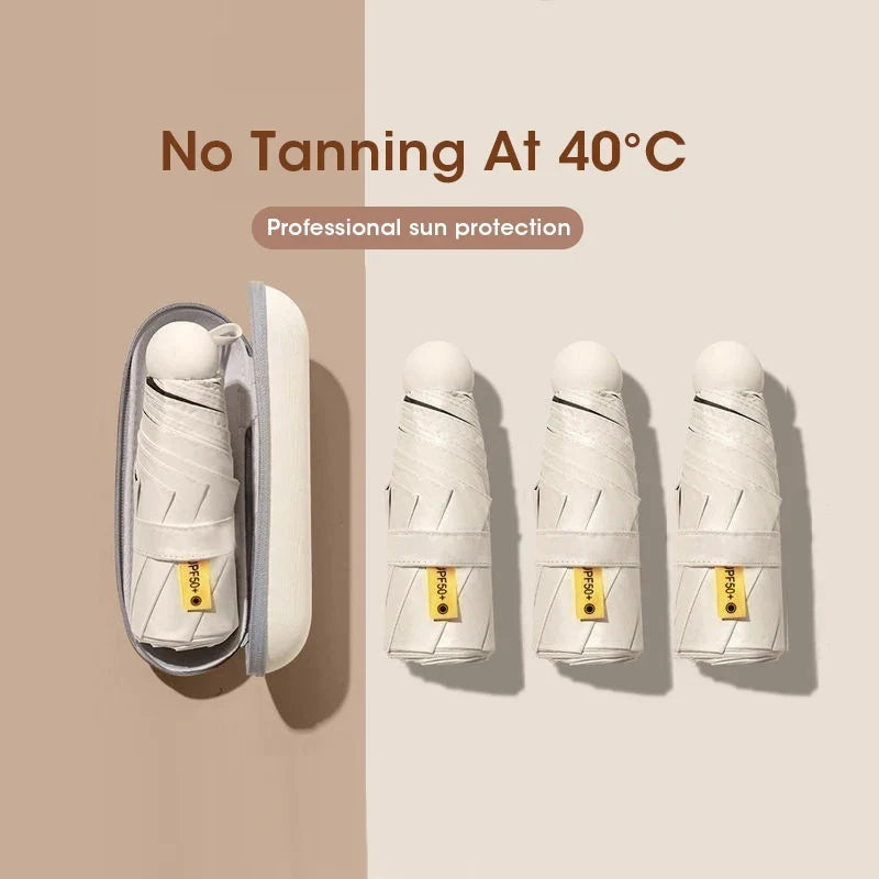 Mini Capsule Travel Umbrella – Windproof, UV Protection, Compact