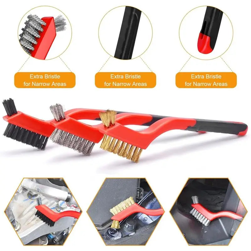 A36T-Steel Wire Brush Set- Brushes Cleaning Rust Small Wheel Drill