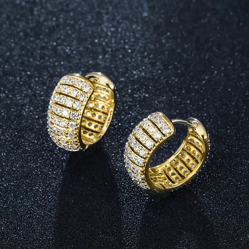 Huitan Cubic Zirconia Hoop Earrings – Women's Fashion Jewelry