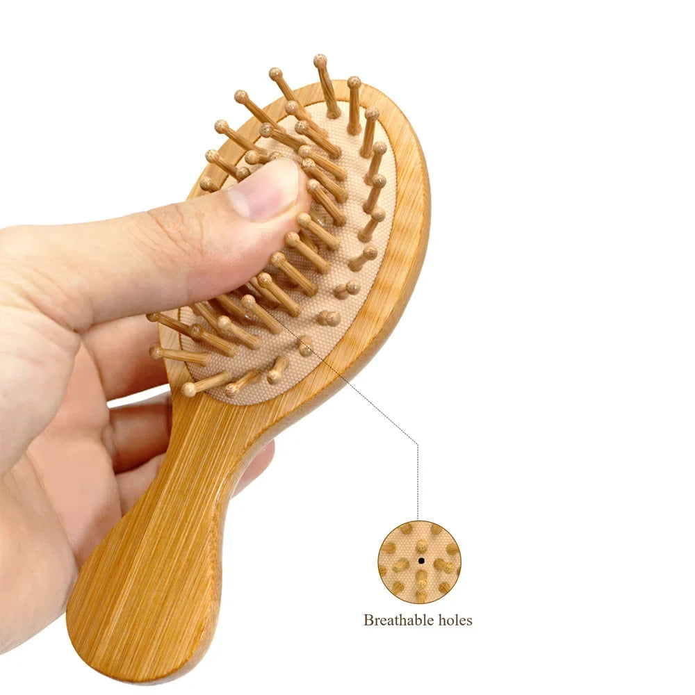 Natural Bamboo Air Cushion Hair Brush – Anti-Static Detangler