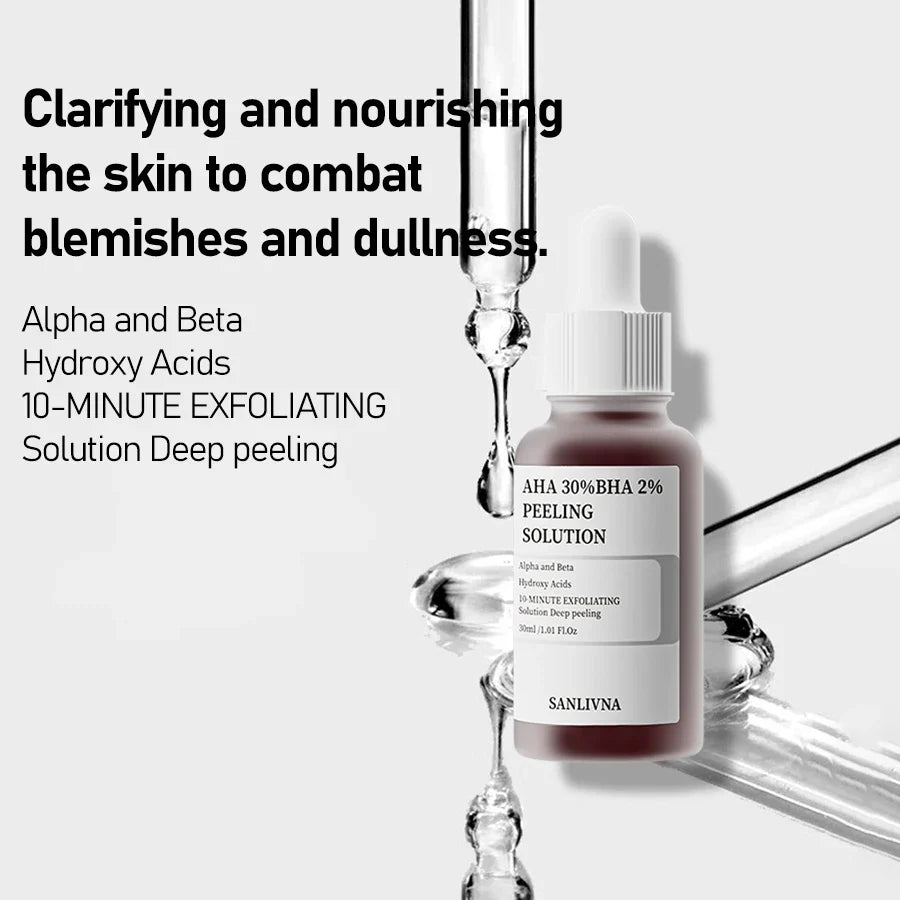 AHA 30% BHA 2% Exfoliating Face Serum | Niacinamide & Peptide