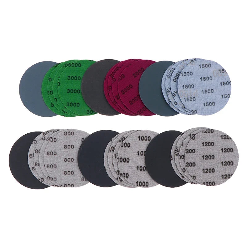 30Pcs 3-Inch Wet Dry Sanding Discs 800–3000 Grit Hook & Loop