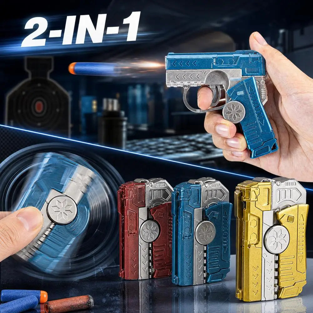 1 Fidget Spinner Shooting Toy Foldable Soft Bullet Launcher Hand